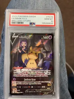 2022 Pokemon Mimikyu V TG16 Brilliant Stars Full Art PSA 10 - Image 2