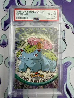 1999 TOPPS POKEMON TV #3 VENUSAUR PSA 10 - Image 1