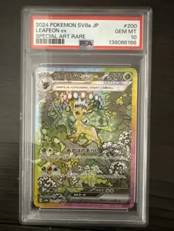 Pokemon Leafeon ex SAR Japanese Terastal Festival 200/187 PSA 10 - Image 1