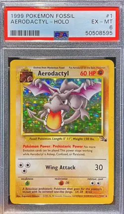 1999 Pokemon Fossil Aerodactyl Holo PSA 6 EX-MT - Image 3