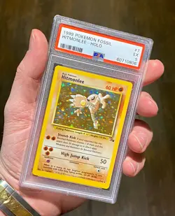 1999 Pokemon Fossil #7 Hitmonlee Holo PSA 5 EX - Image 1