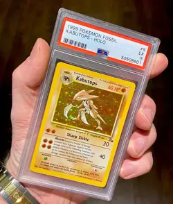 1999 Pokemon Fossil Kabutops Holo PSA 5 EX - Image 1