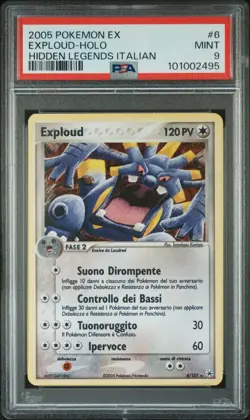 Pokemon PSA 9 Exploud #6 Holo EX Leggende Nascoste 2005 Italiano - Image 2