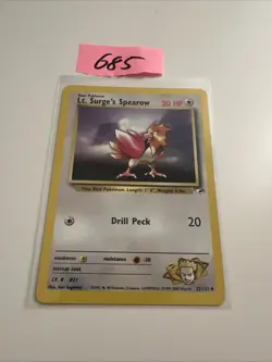 Lt.Surge's Spearow #52/132 Uncommon Gym Heroes 2000 Pokemon EN Near Mint Vintage - Image 1