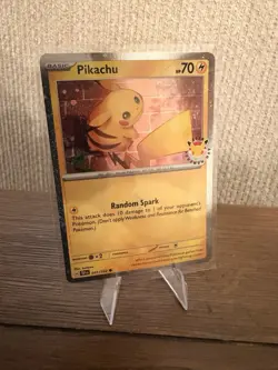 Pokemon TCG Pikachu 051/162 Cosmo Holo 2026 Pokemon Day Stamp Promo - Image 1