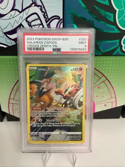 Pokemon Galarian Zapdos Crown Zenith Tins Promo PSA 9 - Image 1