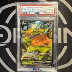 2022 POKEMON SWSH BLACK STAR PROMO #260 FULL ART/CHARIZARD V PSA 10 - Image 1