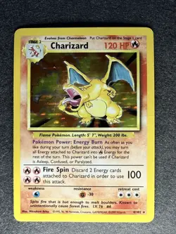 Charizard 4/102 Base Set Holo Vintage Rare Pokemon Damaged (See Pictures) - Image 1