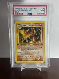 Pokemon Gym Challenge 1st Edition Holo Rare Blaine's Charizard 2/132 2000 PSA 9 - Image 1