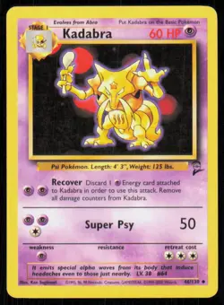 2000 Pokemon Base Set 2 Unlimited Kadabra #46/130 - Poor - Image 1