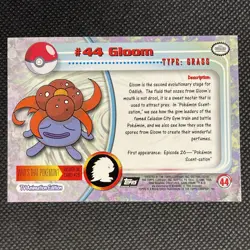 POKEMON CARD Foil/Holo GLOOM #44 Black Label 1999 Topps TV Animation Edition - Image 2