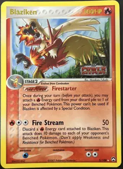 Blaziken 5/108 EX Power Keepers Reverse Holo Stamped Pokemon Card NM - Image 1