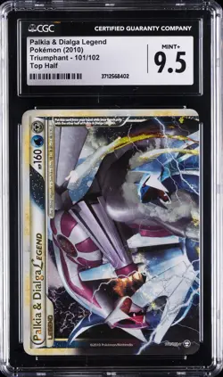 2010 POKEMON TRIUMPHANT TOP HALF #101 PALKIA & DIALGA LEGEND CGC 9.5 - Image 1