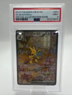 2023 POKEMON MEW EN-151 SPECIAL ILLUSTRATION RARE #201 ALAKAZAM EX PSA 9 FRESH - Image 1