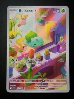 Pokemon TCG S&V Stellar Crown Bulbasaur Illustration Rare SCR 143/242 NM/M Holo - Image 1