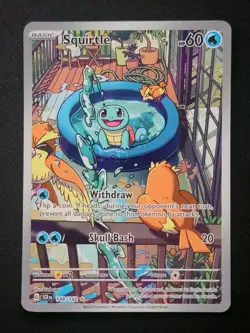 Pokemon TCG S&V Stellar Crown Squirtle Illustration Rare SCR 148/142 NM/M Holo - Image 1