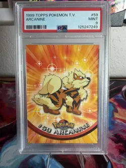 GRADED PSA 9 1999 TOPPS Pokemon T.V. Arcanine #59 - Image 1