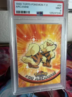 GRADED PSA 9 1999 TOPPS Pokemon T.V. Arcanine #59 - Image 3