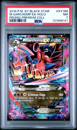 2016 POKEMON XY BLACK STAR PROMO M GARCHOMP EX #XY168 HOLO PSA 7 - Image 1