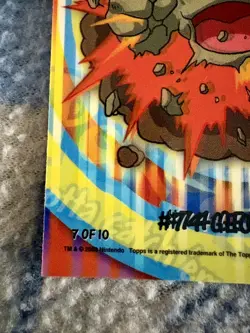 Geodude #7 Pokemon 2000 Topps TV Sticker - MISPRINT - Image 5