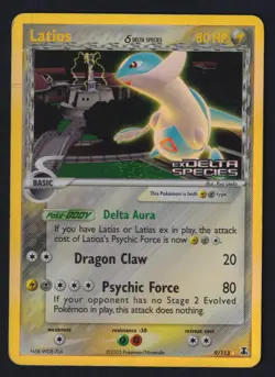 Pokemon TCG Latios 9/113 EX Delta Species Stamped Holo 2005 Moderately Played - Image 1