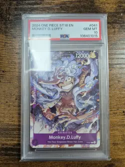One Piece ST18 Monkey D. Luffy #041 Monkey D. Luffy PSA 10 - Image 1