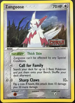 Zangoose 25/108 EX Power Keepers Reverse Holo Stamped Pokemon Card NM - Image 1