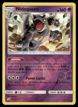 Pokemon Cards Nidoqueen 56/181 Reverse Holo Team Up Sun & Moon NM - Image 1
