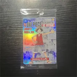 Bandai One Piece CCG Monkey D. Luffy Promo Holo Card US Voyage Basketball - Image 1