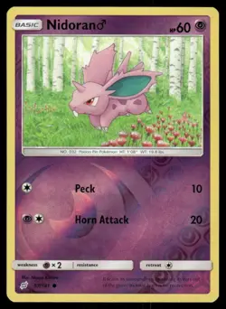 Pokemon Cards Nidoran M 57/181 Reverse Holo Team Up Sun & Moon NM - Image 1