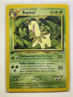 1st Edition Bayleef - 28/111 - Neo Genesis - Pokemon Card - LP - Image 1
