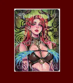 Hand Painted Altered MTG Card, Forest , Anime Girl, by Cawblade - Image 1