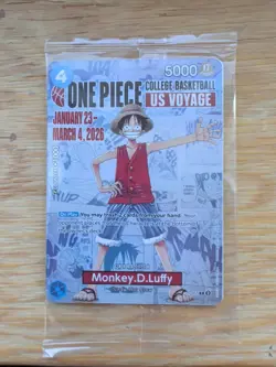 One Piece Monkey.D.Luffy US College Basketball Promo Card IN HAND SHIPS TODAY! - Image 1