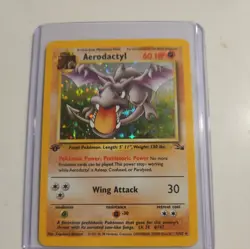 1st Edition Aerodactyl 1/62 Fossil Set Holo Rare Vintage 1999 Pokemon Card - Image 1