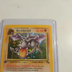 1st Edition Aerodactyl 1/62 Fossil Set Holo Rare Vintage 1999 Pokemon Card - Image 2