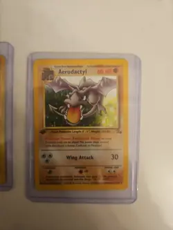 1st Edition Aerodactyl 1/62 Fossil Set Holo Rare Vintage 1999 Pokemon Card - Image 3