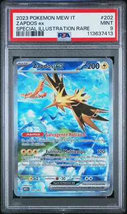 Pokemon PSA 9 Zapdos Ex #202 151 Special Illustration Rare 2023 Italiano - Image 2