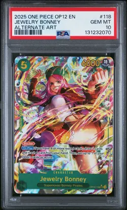 2025 One Piece Jewelry Bonney (118) (Alternate Art) OP12-118 English PSA 10 - Image 1