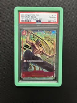Roronoa Zoro One Piece OP01-025 Chinese 1st Anniversary Set PSA 10 2024 - Image 2
