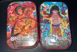 One Piece Card Game Tin Pack Set Volume 1 Brand New Sealed Two Tins - Image 1