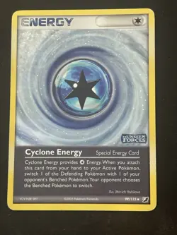 Cyclone Energy 99/115 EX Unseen Forces Stamped Reverse Holo Pokemon Card LP - Image 1