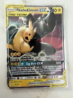Pikachu & Zekrom GX TAG TEAM 33/181 - SM Team Up - NM/LP - Pokemon Card - Image 1