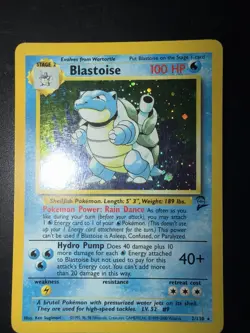 Pokemon 2000 Blastoise Holo 2/130 Base Set 2 English Wotc Swirl - Image 1