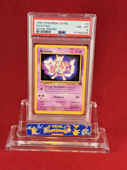 1999 Pokemon Movie Black Star Promo MEWTWO #3 Card PSA 8 - Image 1