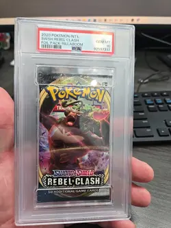 PSA 10 Gem Mint 2020 Pokemon Sword Shield Rebel Clash Rillaboom Booster Pack - Image 1