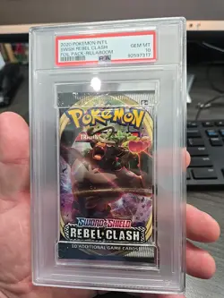 PSA 10 Gem Mint 2020 Pokemon Sword Shield Rebel Clash Rillaboom Booster Pack - Image 2