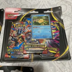 3x Pokemon TCG Mega Evolution 3 Pack Blister w/ Psyduck Promo Sealed - Image 3