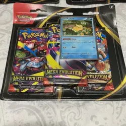 3x Pokemon TCG Mega Evolution 3 Pack Blister w/ Psyduck Promo Sealed - Image 4