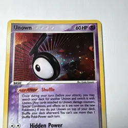 Unown T - T/28 Unseen Forces - Pokemon Holo Foil Swirl Rare LP dd - Image 2
