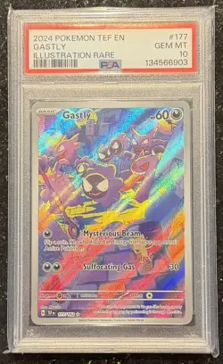 Pokemon Gastly Temporal Forces Illustration Rare #177 PSA 10 Gem Mint - Image 1